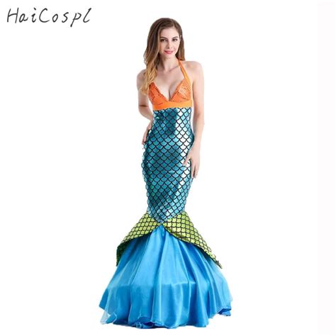 Women Mermaid Costume Sexy Dress Women Mermaid Tail Dresses Halloween