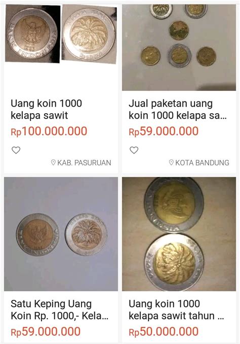 Sedang Viral Uang Koin Rp1 000 Kelapa Sawit Dijual Ratusan Juta