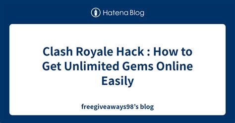 Clash Royale Hack How To Get Unlimited Gems Online Easily