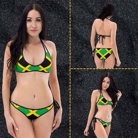 Jamaica Bikini Jamaican Flag Swimsuit Jamaican Clothing Etsy