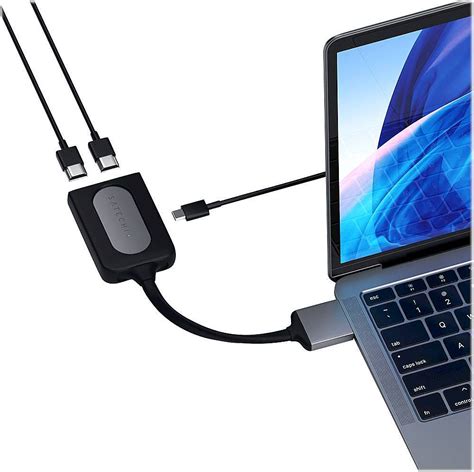 Best Buy Satechi Type C Dual Hdmi Adapter 4k 60hz With Usb C Pd Charging Compatible With 2020