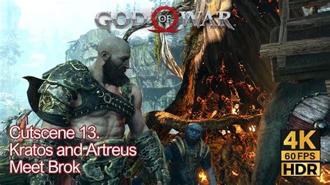 Kratos And Atreus Meet Brok Cutscene God Of War Youtube