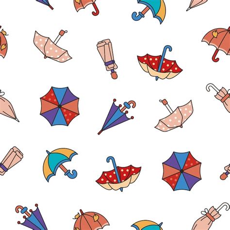 Premium Vector Open And Closed Umbrella Seamless Pattern