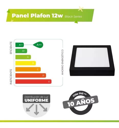 Panel Led Aplicar Plafon Cuadrado W Marco Negro Calido En