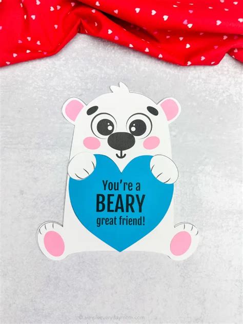 The Cutest Polar Bear Valentine Craft W Free PDF Template