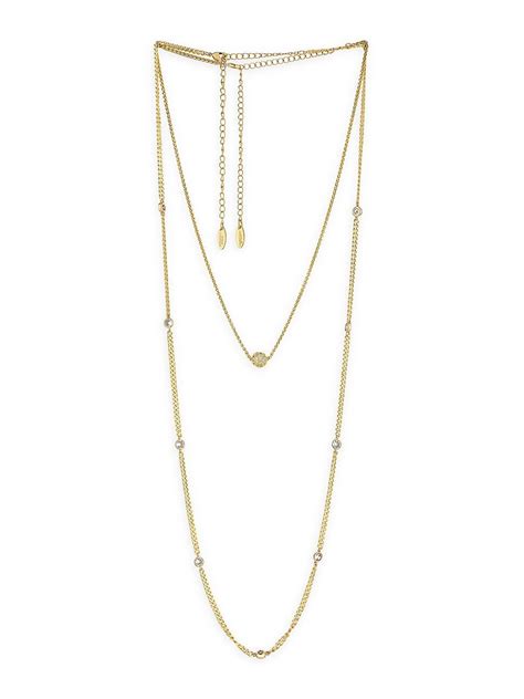 Ettika Crystal Society 18k Plated Layered Necklace Gold Editorialist