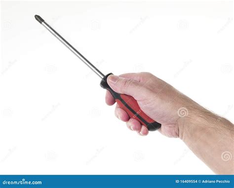 Hand Of Man That Holds A Screwdriver Stock Photo Image Of Craftsman