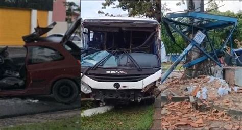 Colis O Entre Nibus E Carro De Passeio Deixa Seis Feridos Em Manaus