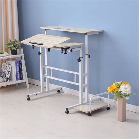 4 in 1 Mobile Standing Desk Rolling Workstation Cart - Stand Up Media ...