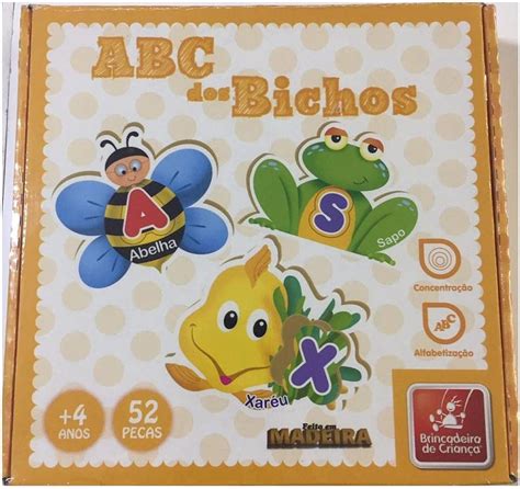 Brinquedo Pedag Gico Madeira Abc Dos Bichos Pe As Brincadeira De