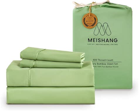 Meishang Bamboo Sheet Set King Size 100 Pure Organic