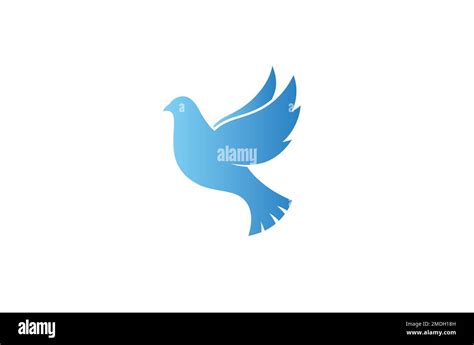 Creative Flying Blue Pigeon Dove Bird Vector Logo Design Symbol Icon