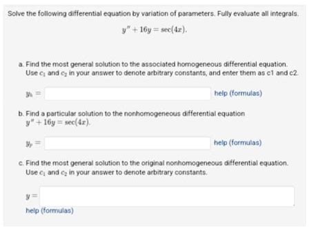 Answered Solve The Following Differential Bartleby