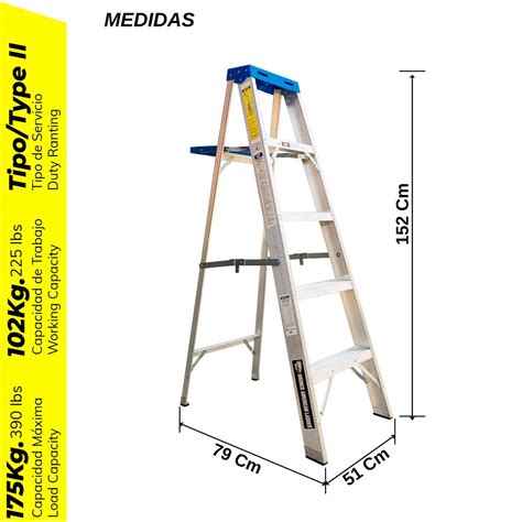 Ripley Escalera Aluminio Standard Tijera Simple Ascenso De Pasos