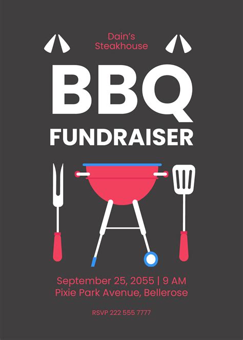 Bbq Fundraiser Party Invitation Template In Illustrator Word Psd