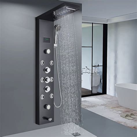 Buy Rozin LED Shower Tower Panel Temperature Display Stainless Steel