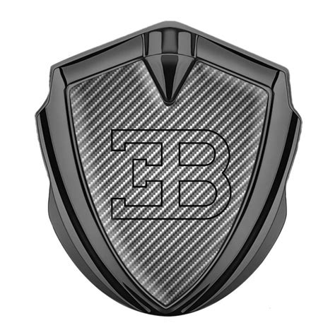 Bugatti Bodyside Domed Emblem Graphite Light Carbon Outline Logo Edition | Metal Emblems ...