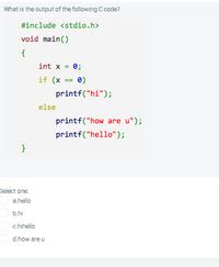 Answered What Is The Output Of The Following C Code Include Void