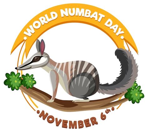 Premium Vector World Numbat Day Logo Concept