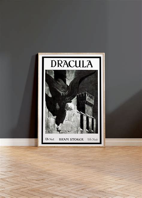 Dracula Book Illustration 1897 Wall Art Print Bram Stoker Vampire