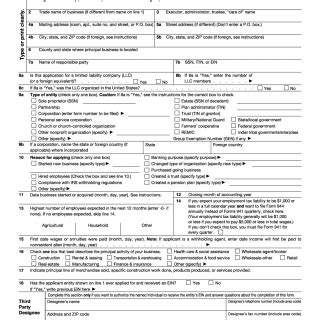 IRS Form SS-4. Application for Employer Identification Number (EIN ...