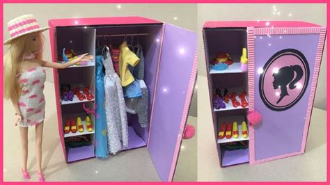 ¿como Hacer Un Closet Para Barbie Casero Armario De Barbie Barbie Hacer Un Armario Casa De