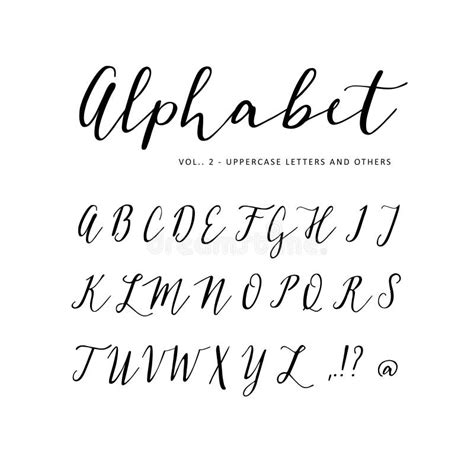 Alphabet Tir Par La Main De Vecteur Police De Manuscrit Lettres D