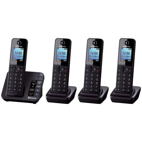 Panasonic Kx Tgh Eb Quad Pack Cordless Dect Phone With Answer Machine