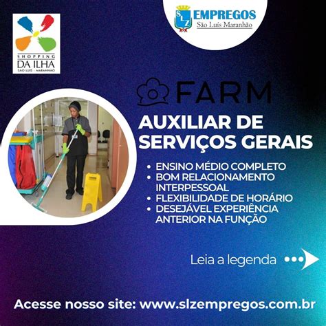 Auxiliar De Servi Os Gerais Slz Empregos