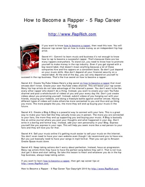 Calaméo How To Become A Rapper 5 Rap Career Tips