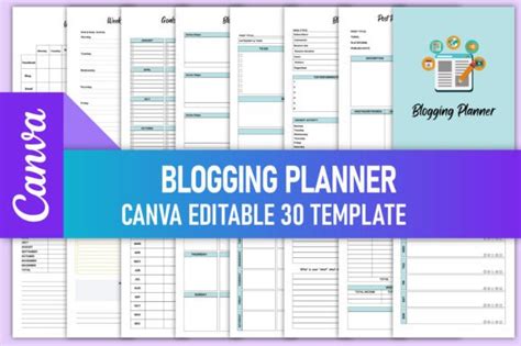 Editable Blogging Planner Canva KDP Graphic By Rahimaartwork077