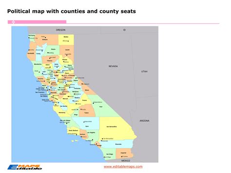 California County Map Editable Powerpoint Maps