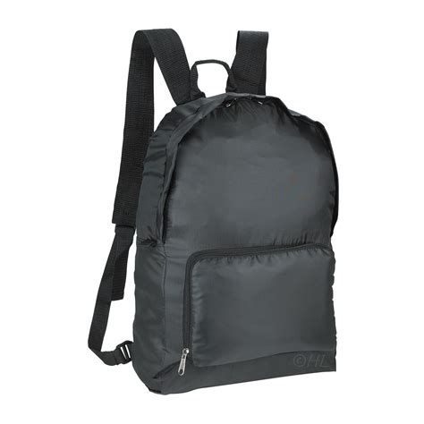 Foldable Travel Backpack Bag | Black | 19" x 11"