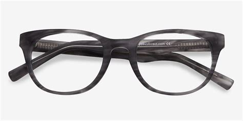 Confidence Gray Striped Women Acetate Eyeglasses Eyebuydirect Eyebuydirect Grey Stripes