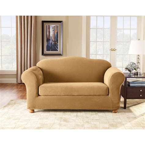 Sure Fit Stretch Pique Two Piece Loveseat Slipcover Walmart