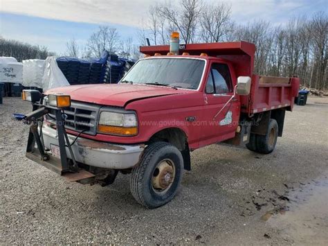 1992 Ford F 350 4x4 Dump Truck Wgalion Steel Dump Body Allsurplus