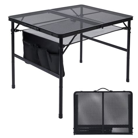 Jouyek Folding Grill Table 3x2 Ft Portable Camping Table Lightweight