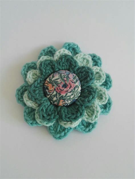 Crochet Flower Brooch 100 Cotton Handmade Crochet Handmade Crochet