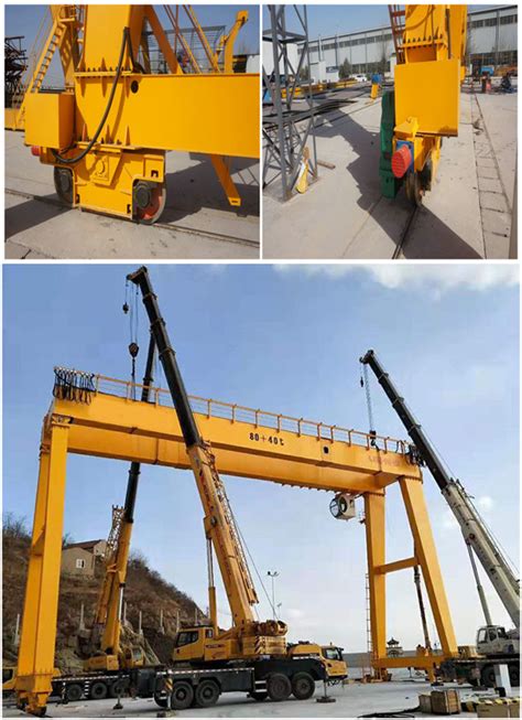 Double Girder Rail Mounted RMG Container Gantry Crane 45T Movable With