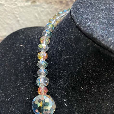 Aurora Borealis Faceted Crystal Bead Necklaces