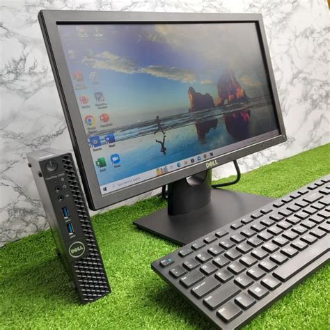 Fullset Mini Pc Dell Optiplex 3050 Micro Core I3 7100t 256gb 1tb Monitor Led 19 Inch Siap