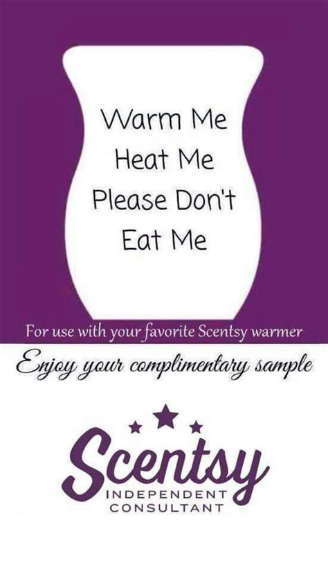 Scentsy Consultant Tip Use These Cards With Your Wax Samples Scentsy