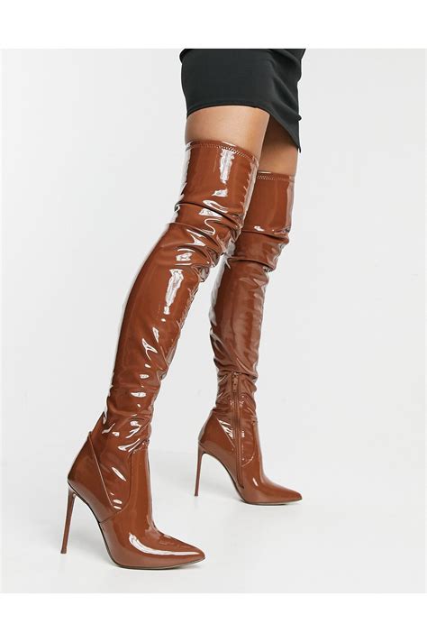 Steve Madden Viktory Thigh High Boot In Brown Lyst