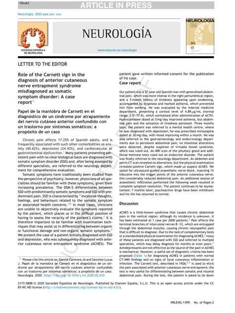 (PDF) Role of the Carnett sign in the diagnosis of anterior cutaneous ...