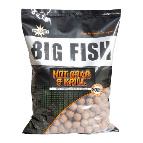 Carp Fever Протеинови Топчета DYNAMITE BAITS Big Fish Hot Crab and Krill Boilie