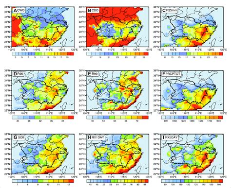 Spatial Distributions Of Annual Mean Precipitation Indices Over The