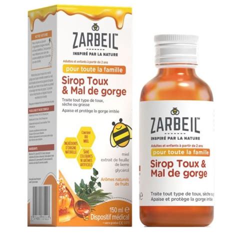 Zarbeil Sirop Toux Et Mal De Gorge Ml