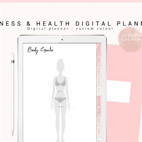 Portrait Fitness Digital Planner For Ipad And Tablet Undated Etsy