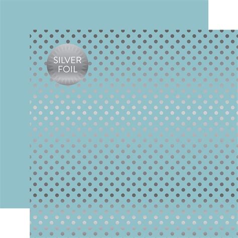 Bluebell Silver Foil Dot 12x12 Dots And Stripes Cardstock The 12x12