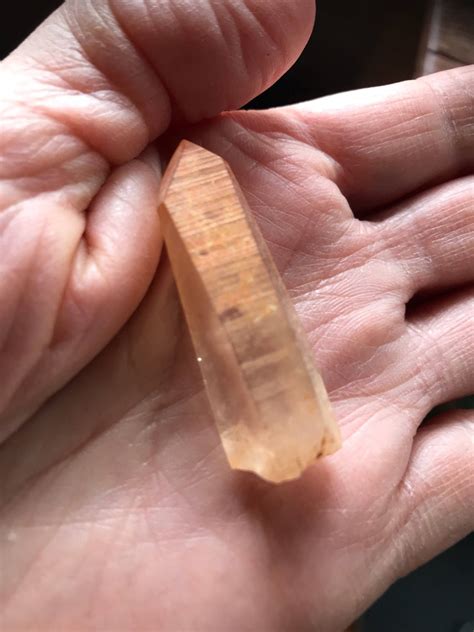 Orange Lemurian Seed Quartz Crystal Raw Striations Key Mine Fresh